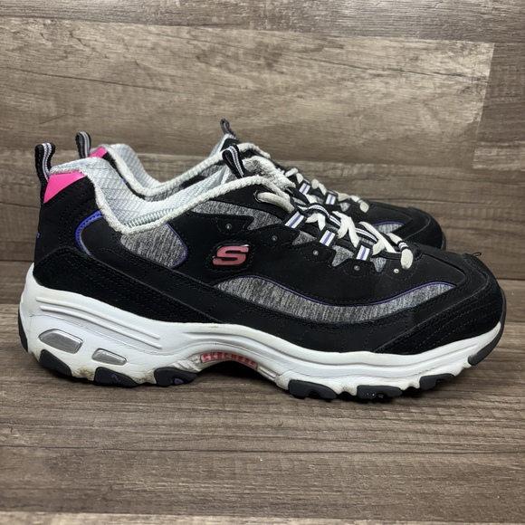 Skechers D'Lites Black Gray Womens US Size 11 EUR 41 149060 Sneakers - Picture 1 of 10
